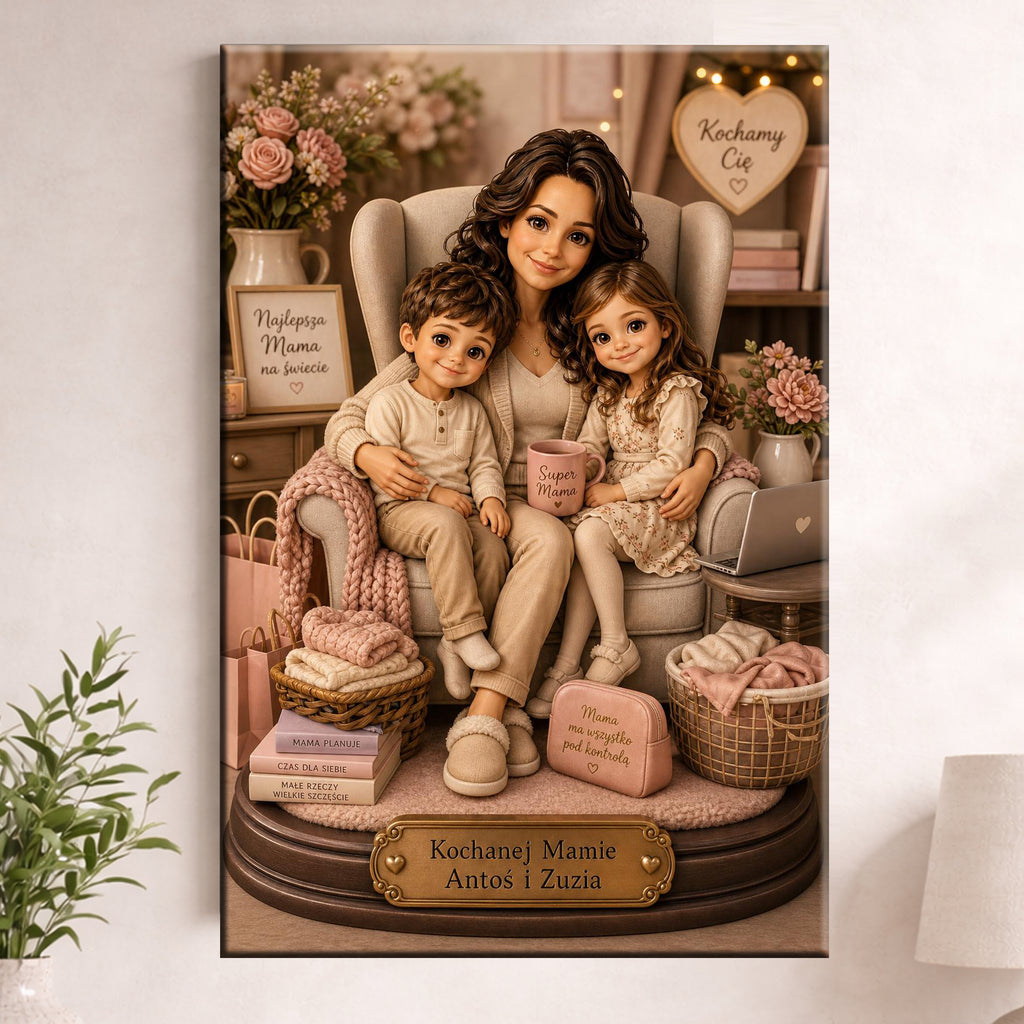 Personalizowany fotoobraz na Dzień Matki ze zdjęcia