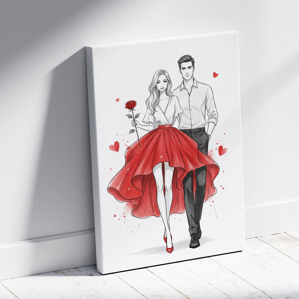 Portret Pary jak rysowany. Prezent dla zakochanych - Szkic ze zdjęcia