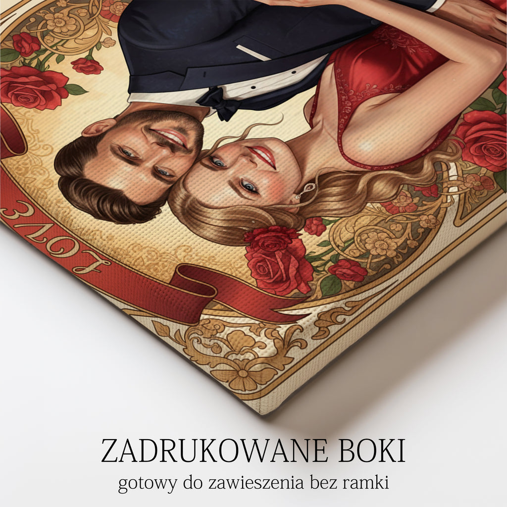 Obraz na płótnie prezent na Ślub i dla zakochanych. Personalizowany