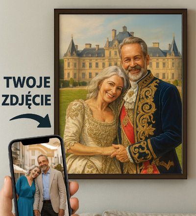 Obraz ze zdjęcia portret pary królewskiej. Prezent na rocznice