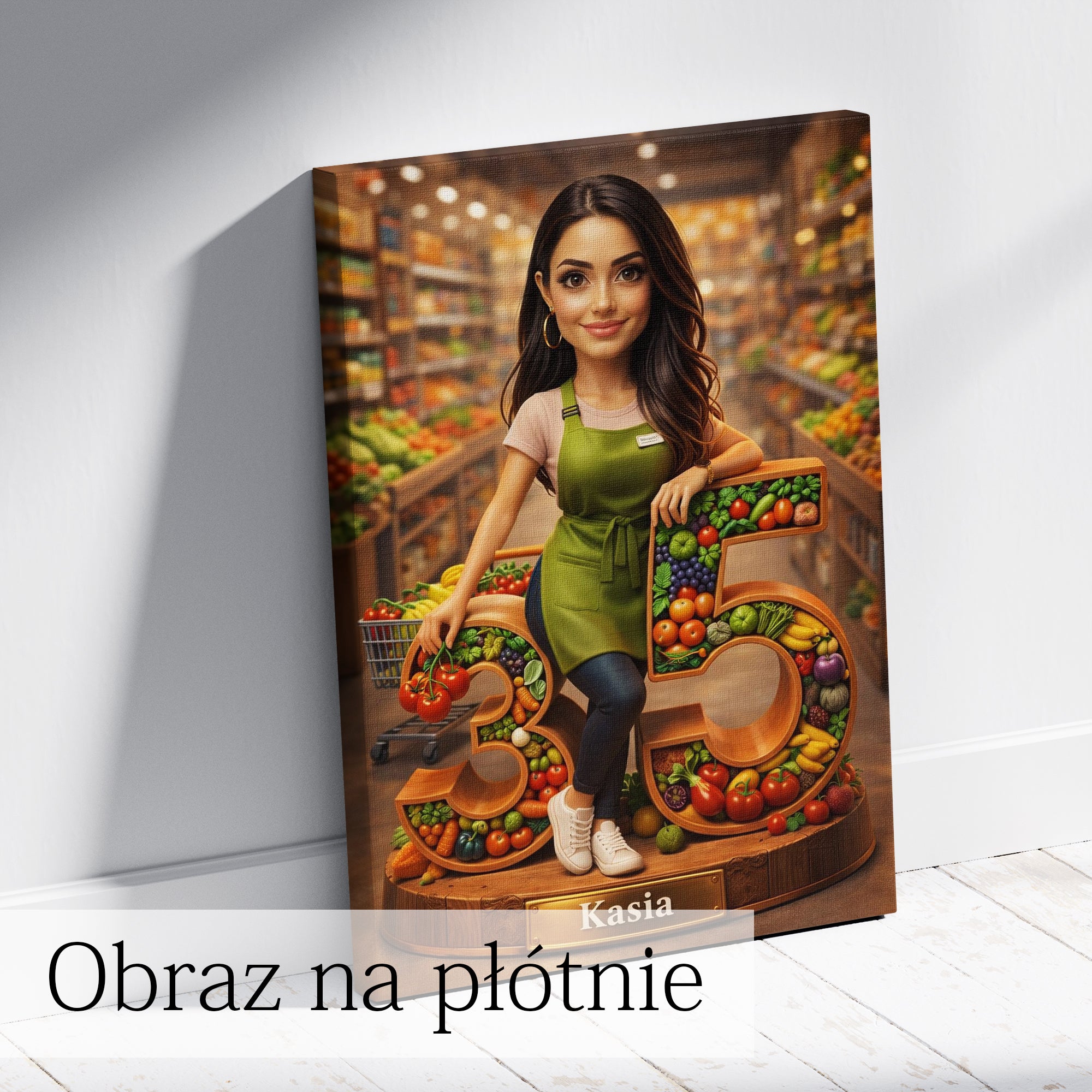 boss lady portret na szkle prezent do biura dla niej