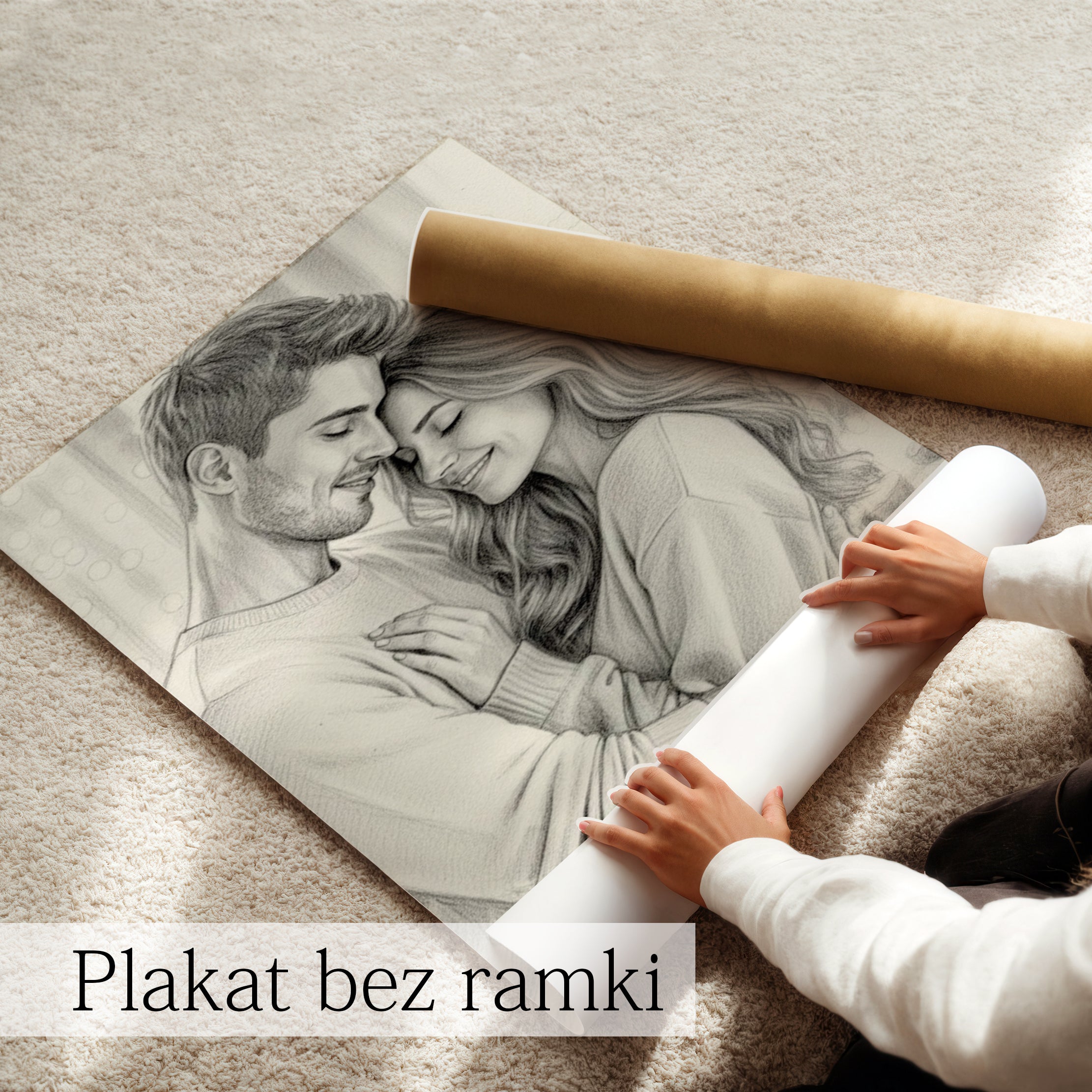 portret rysowany na płótnie ze zdjęcia nowoczesny i stylowy prezent