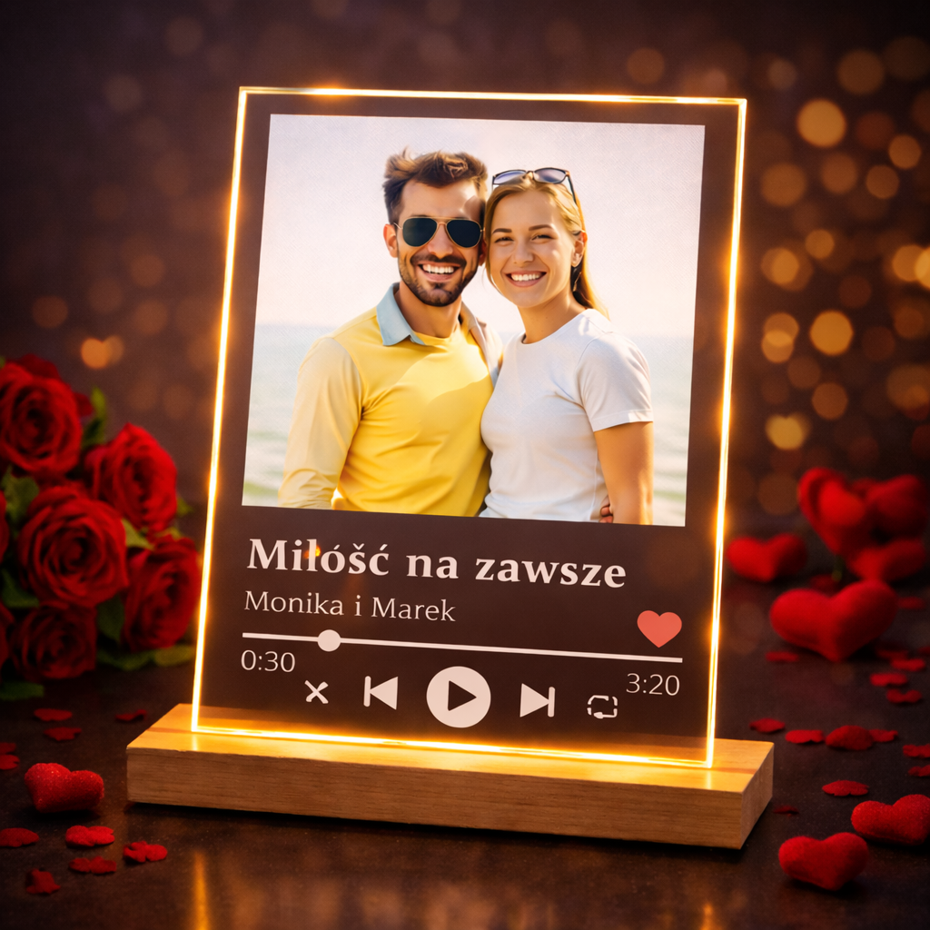ramka muzyczna spotify personalizowany obraz na szkle premium