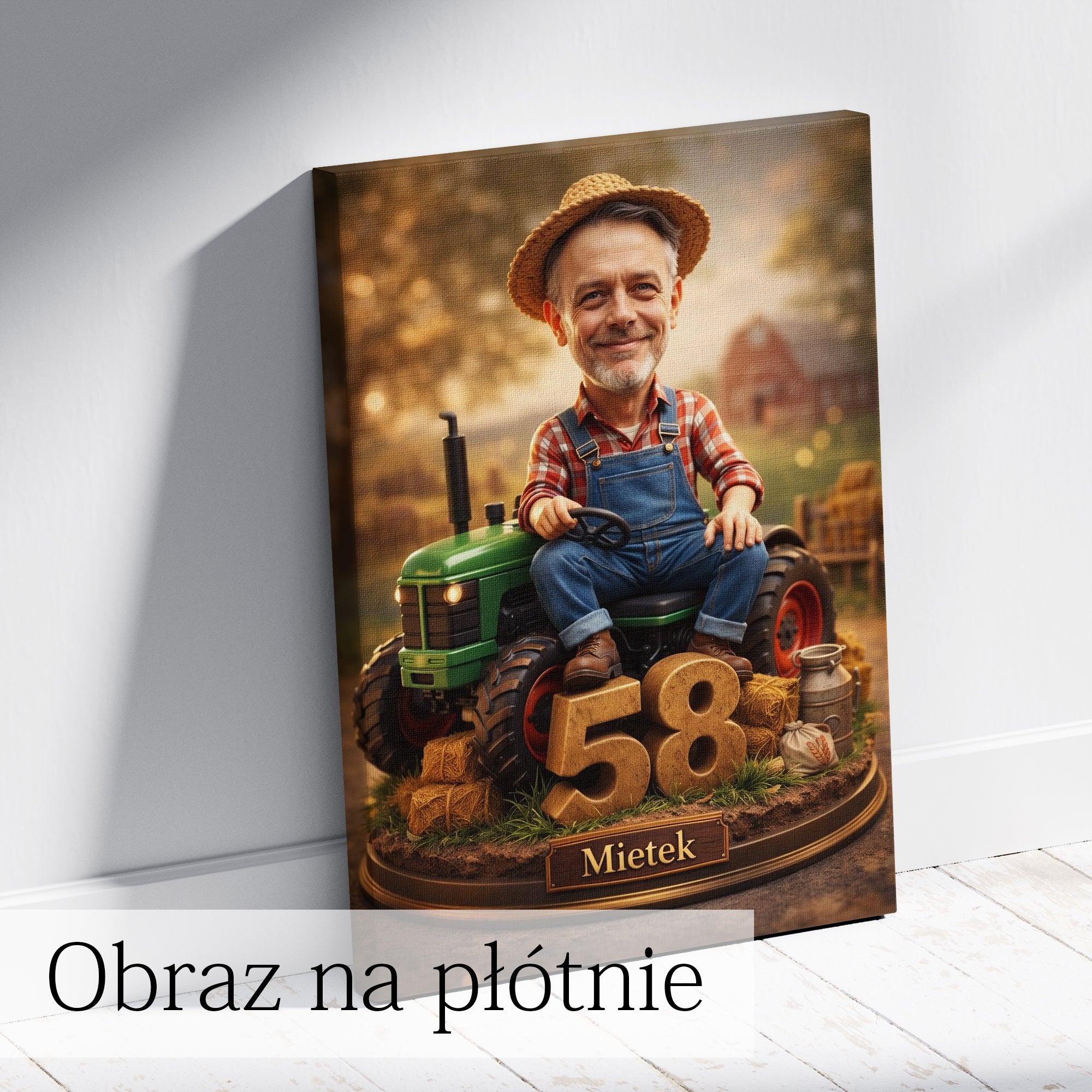 fotoobraz ze zdjęcia rolnik – personalizowana ilustracja na szkle