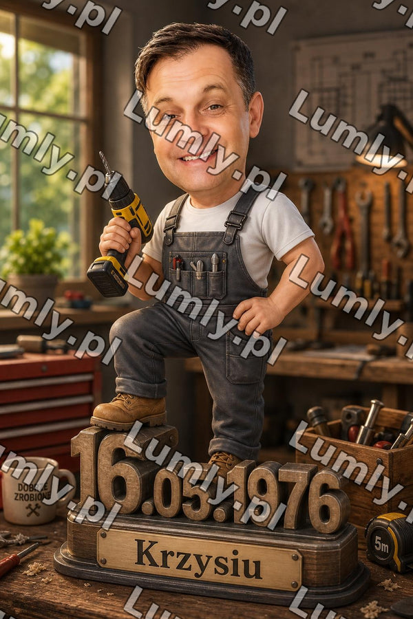 Wydruk na szkle na podstawce drewnianej - Rozmiar 15×21 cm