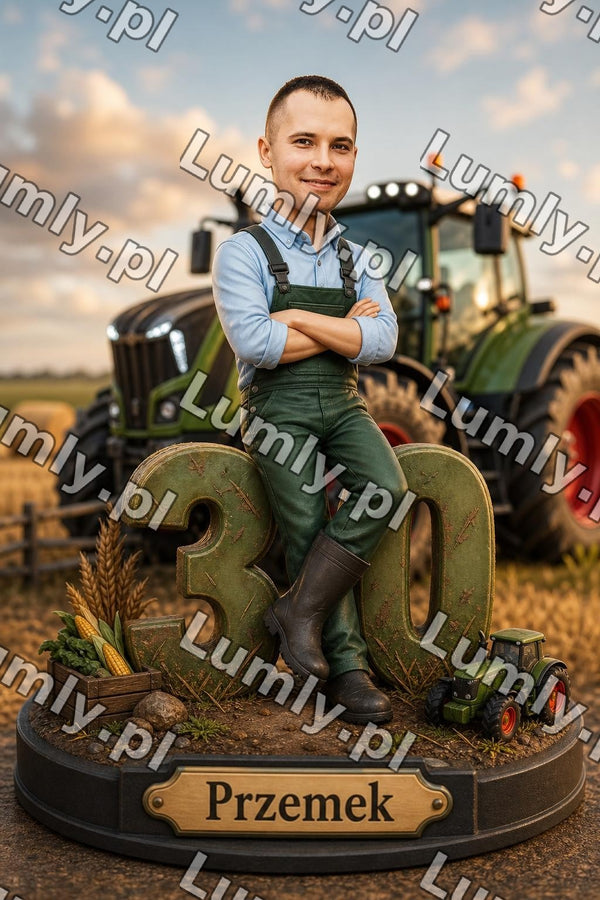 Wydruk na szkle na podstawce drewnianej - Rozmiar 20×30 cm