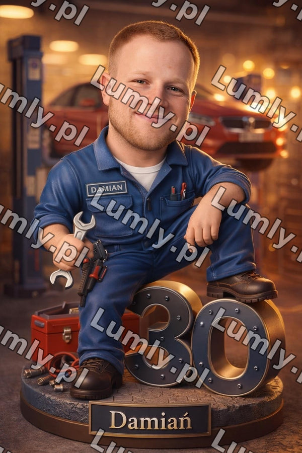 Wydruk na szkle na podstawce drewnianej - Rozmiar 15×21 cm