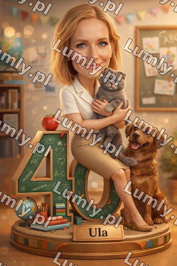 Wydruk na szkle na podstawce drewnianej - Rozmiar 20×30 cm