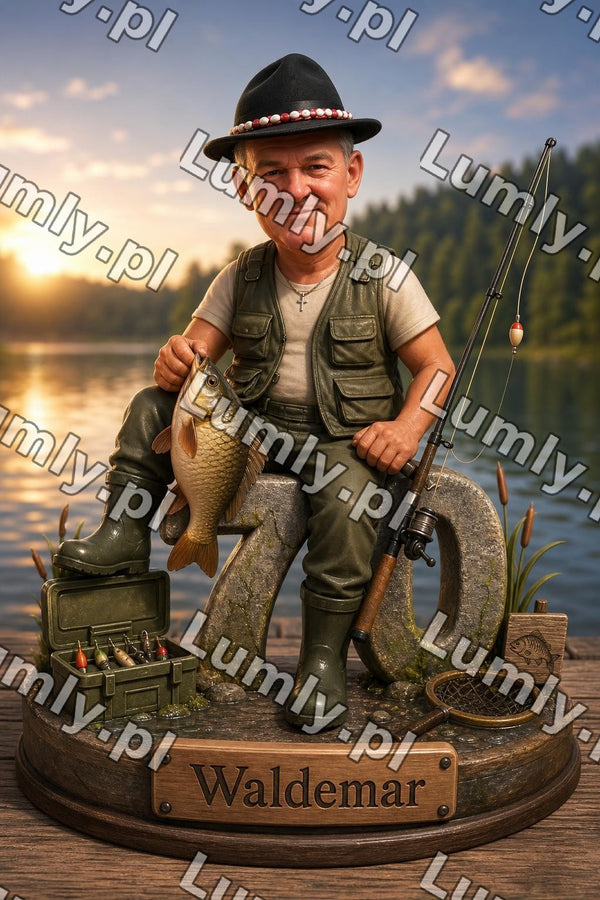 Wydruk na szkle na podstawce drewnianej - Rozmiar 15×21 cm