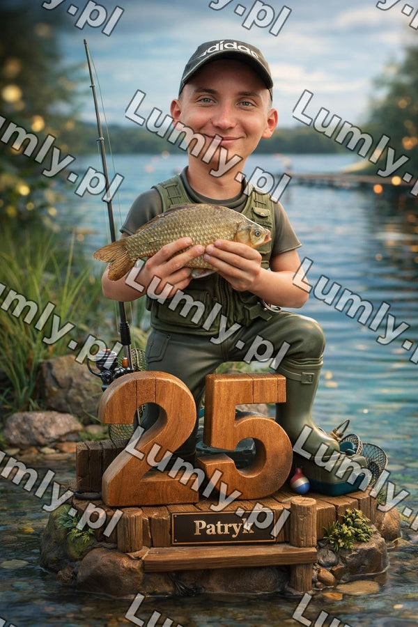 Wydruk na szkle na podstawce drewnianej - Rozmiar 20×30 cm