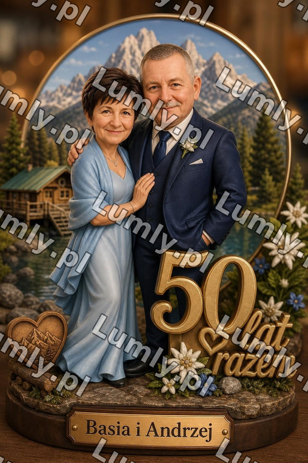 Wydruk na szkle na podstawce drewnianej - Rozmiar 20×30 cm