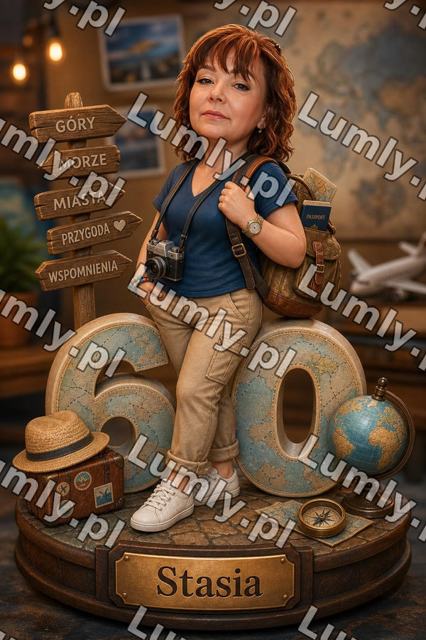 Wydruk na szkle na podstawce drewnianej - Rozmiar 15×21 cm