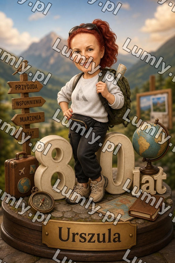 Wydruk na szkle na podstawce drewnianej - Rozmiar 15×21 cm