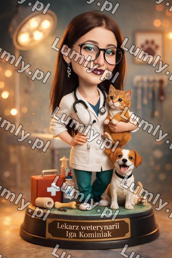 Wydruk na szkle na podstawce drewnianej - Rozmiar 20×30 cm