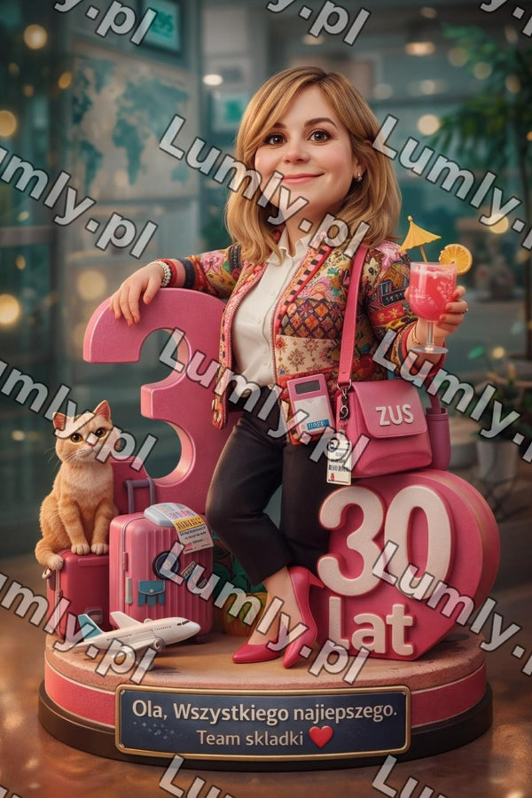 Wydruk na szkle na podstawce drewnianej - Rozmiar 15×21 cm