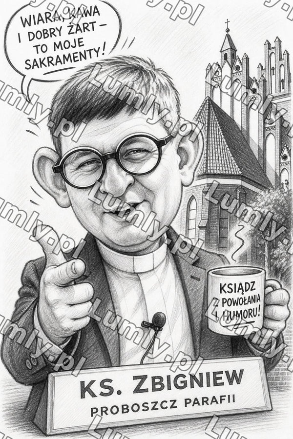 Plik cyfrowy do pobrania - Styl karykatura-prezent-szkic