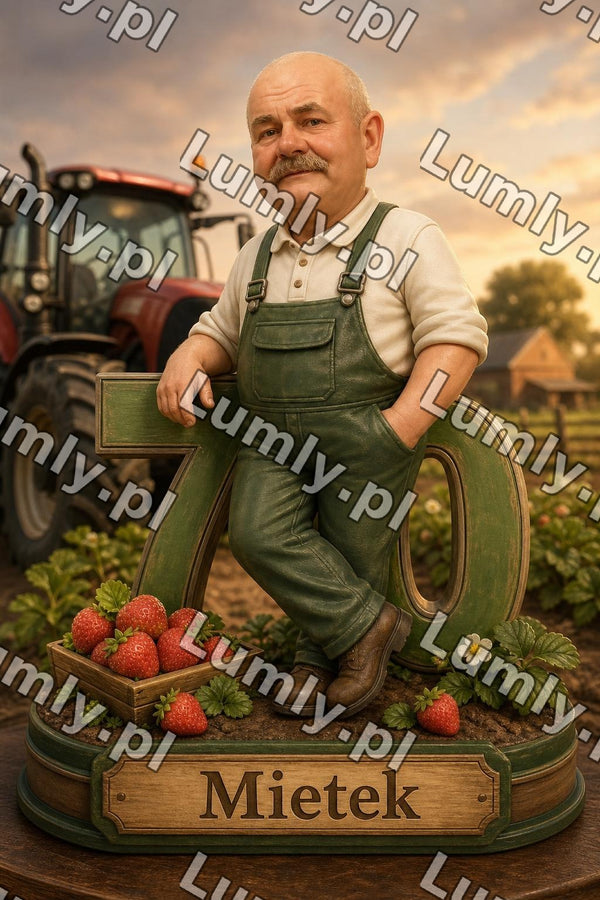 Wydruk na szkle na podstawce drewnianej - Rozmiar 20×30 cm