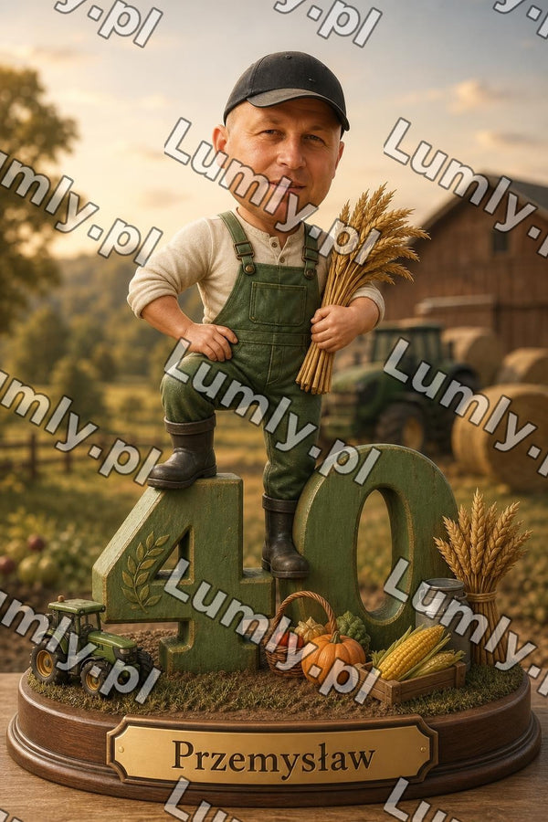 Wydruk na szkle na podstawce drewnianej - Rozmiar 20×30 cm