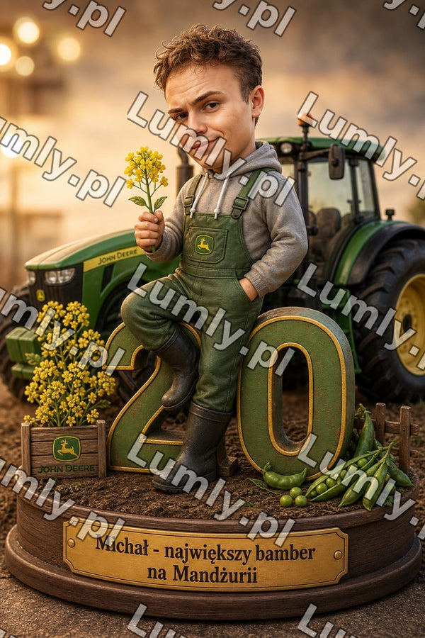 Wydruk na szkle na podstawce drewnianej - Rozmiar 20×30 cm