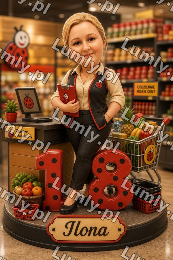 Wydruk na szkle na podstawce drewnianej - Rozmiar 20×30 cm