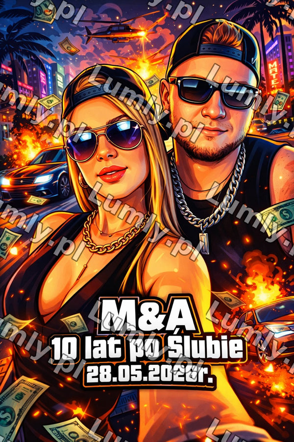 Plakat w drewnianej ramce za szkłem - Rozmiar 30×45 cm