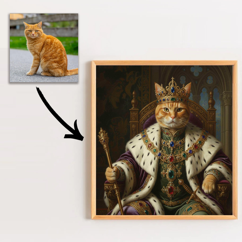 Królewski portret Twojego Kota - Wydruk