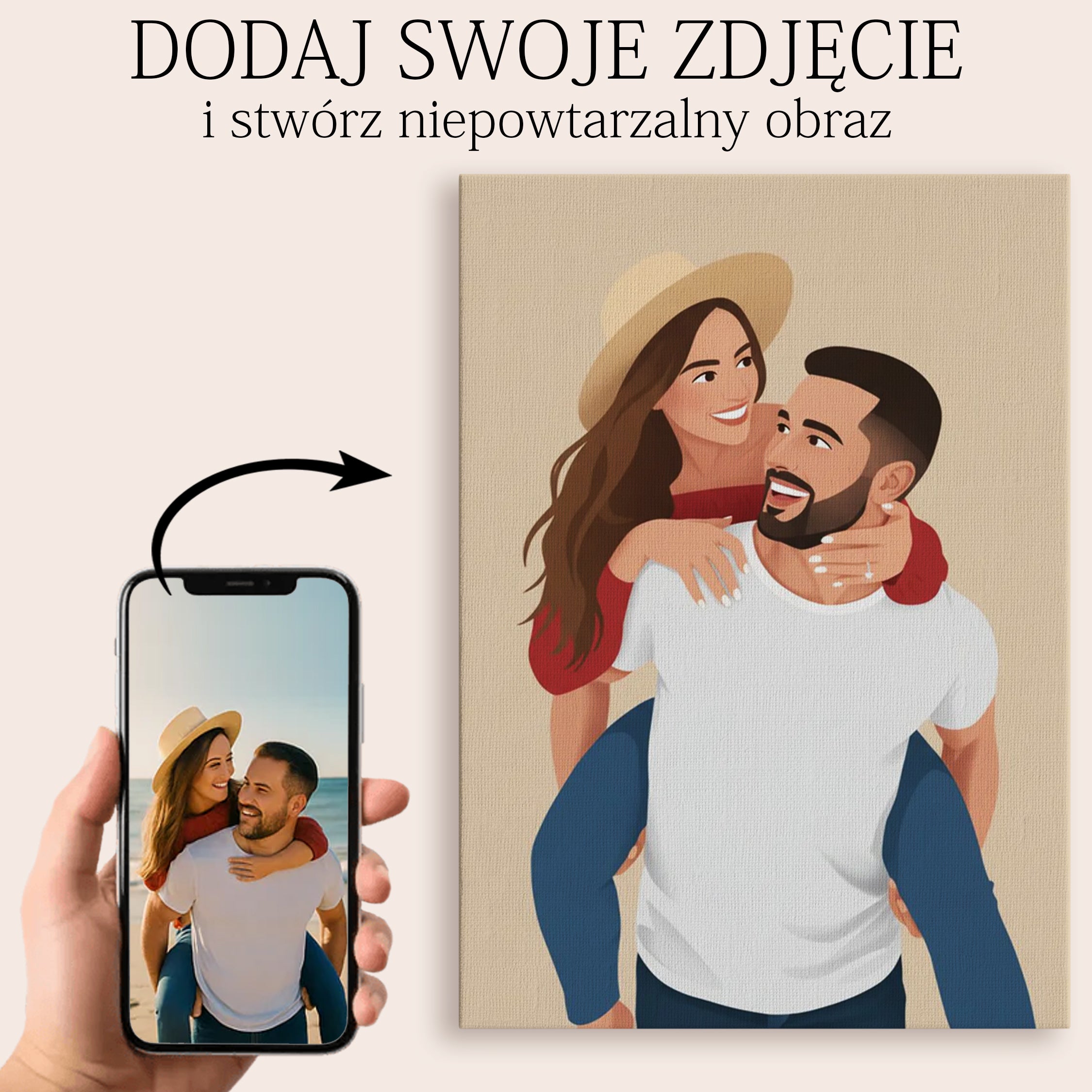 Portret minimalistyczny ze zdjęcia - prezent dla niego dla niej