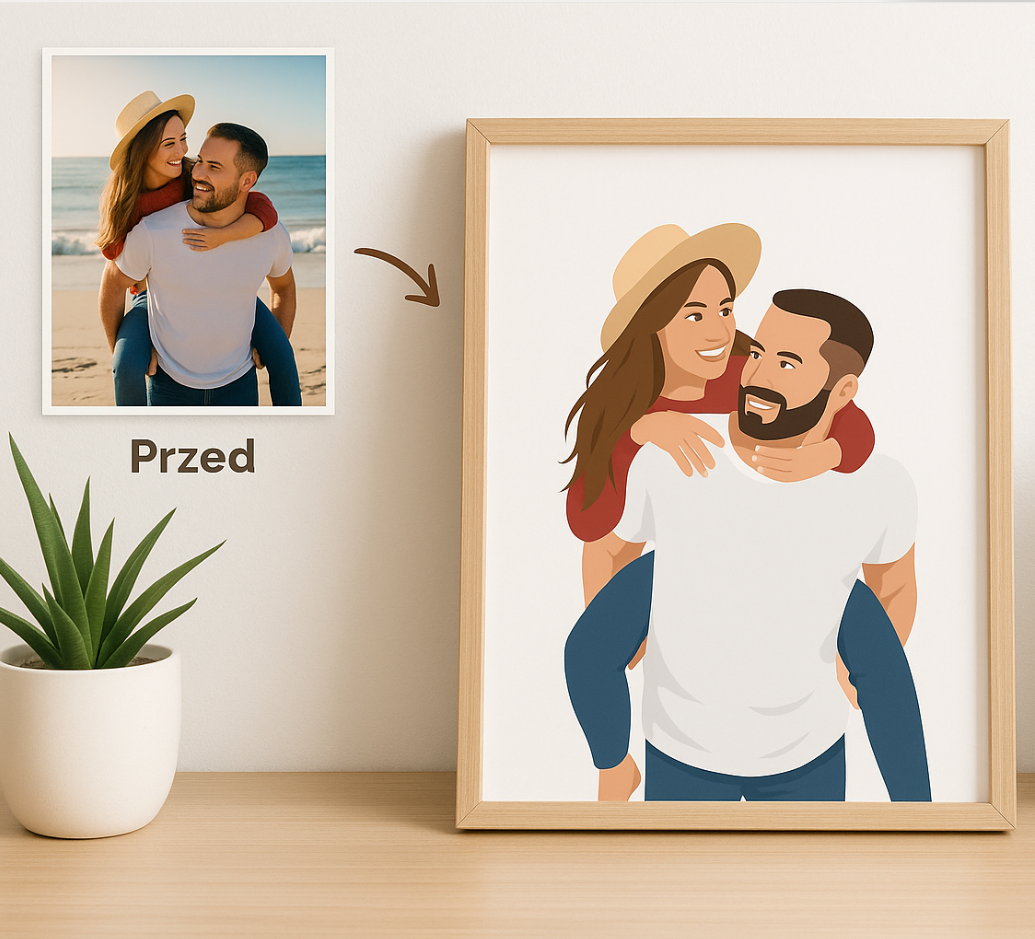 minimalistyczny portret ze zdjęcia prezent który robi wrażenie