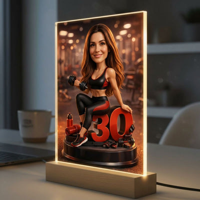 Active Woman. Portret ze zdjęcia na 30 rocznicę dla koleżanki, kobiety. Druk na szkle