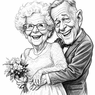 Obraz ze zdjęcia karykatura ołówkiem. Na zamówienie