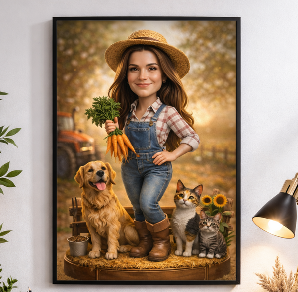 Obraz ze zdjęcia karykatura dla niej. Farmerka