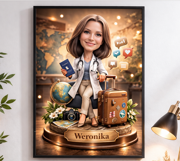 Obraz ze zdjęcia karykatura dla niej. Hobby, zawody