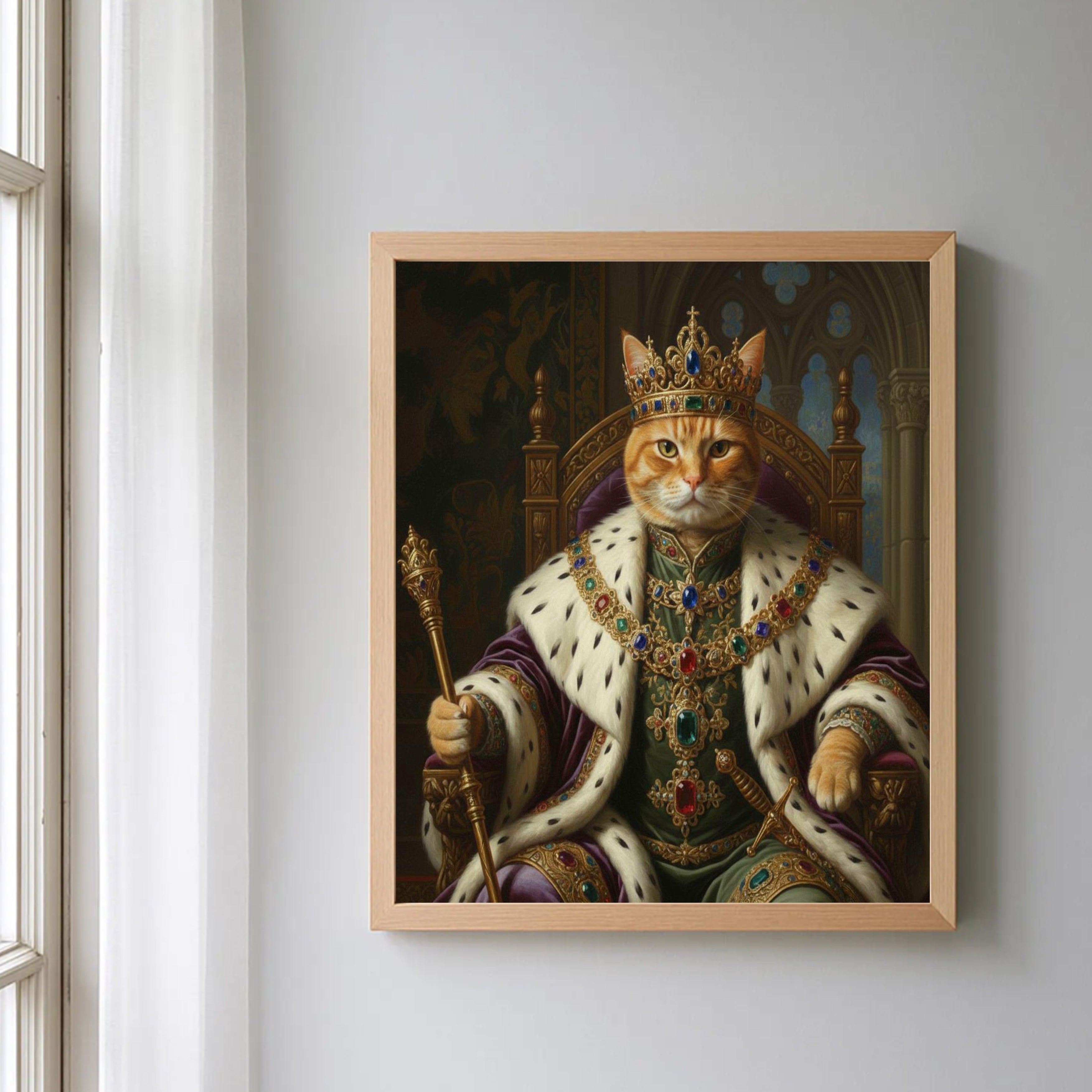 Królewski portret Twojego Kota - Wydruk