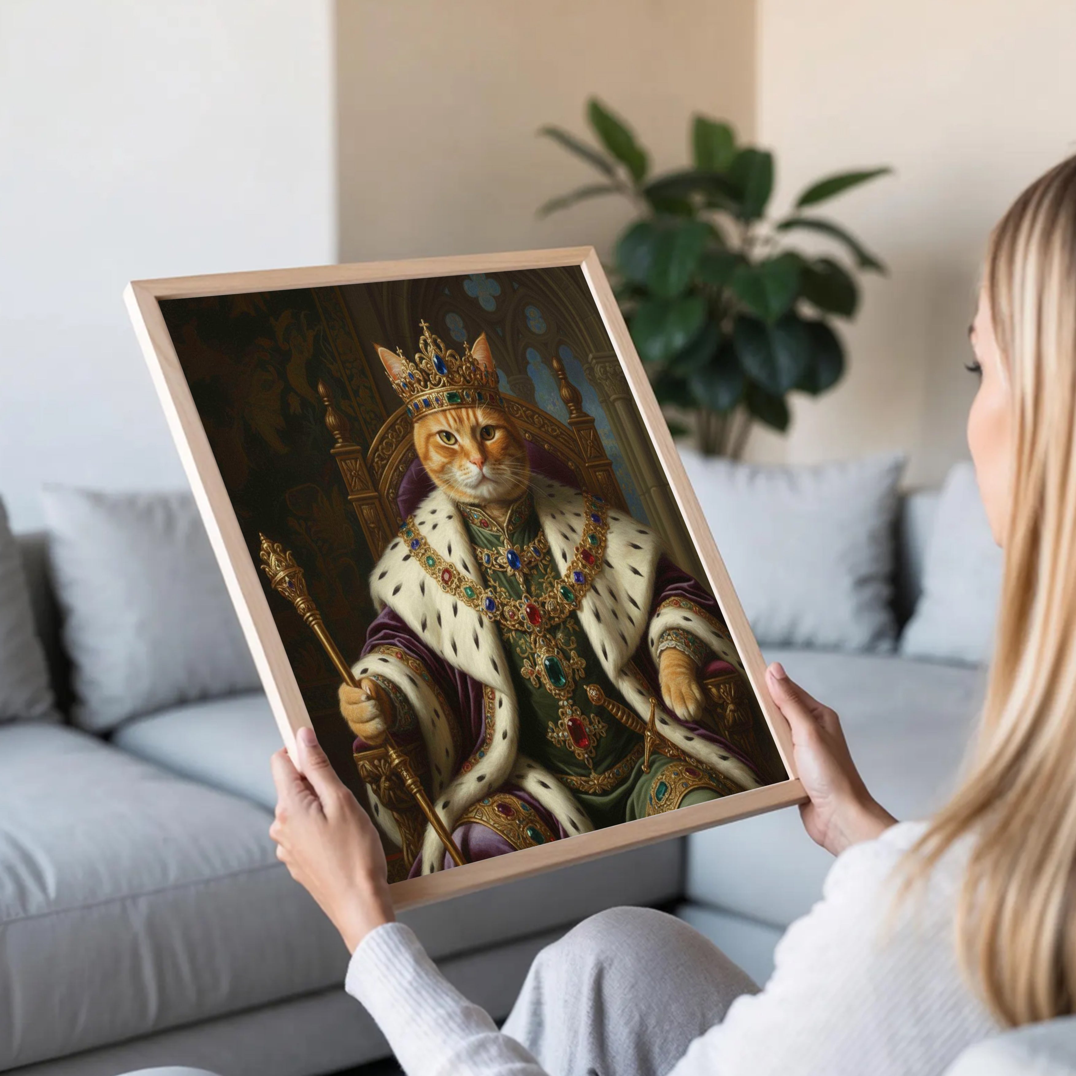 Królewski portret Twojego Kota - Wydruk