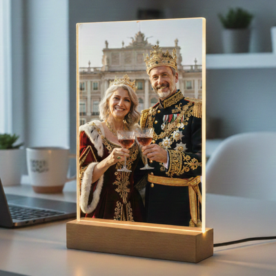 królewski portret pary ze zdjęcia pamiątka na rocznicę