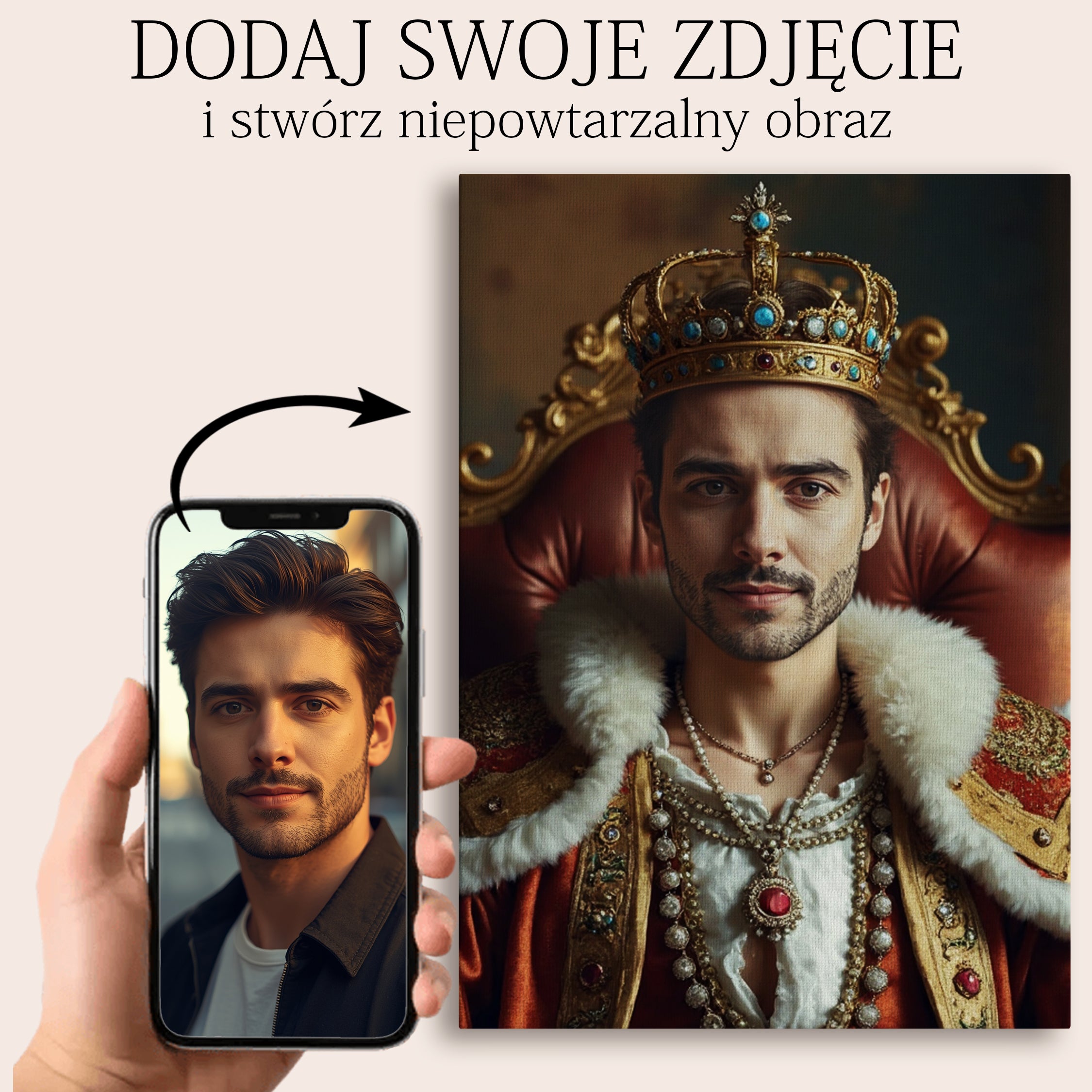 Król - personalizowany portret ze zdjecia