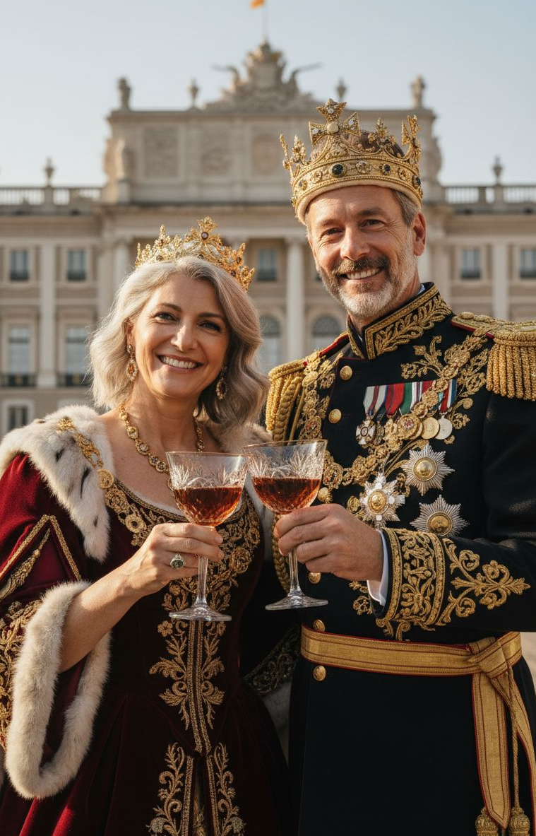 Obraz ze zdjęcia portret pary królewskiej. Prezent na rocznice