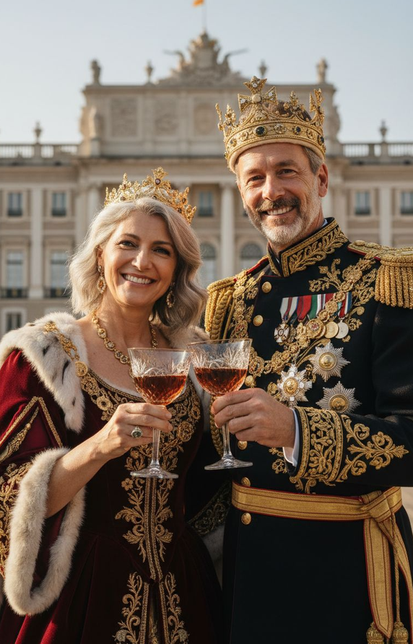 Obraz ze zdjęcia portret pary królewskiej. Prezent na rocznice