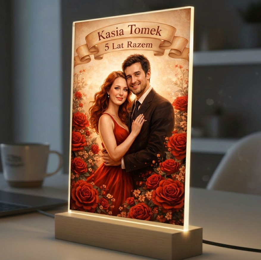 personalizowany obraz dla zakochanych romantyczna pamiątka miłości