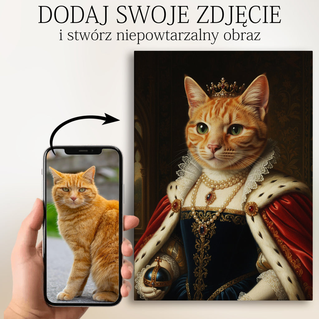 Królewski portret Twojego Kota - Wydruk