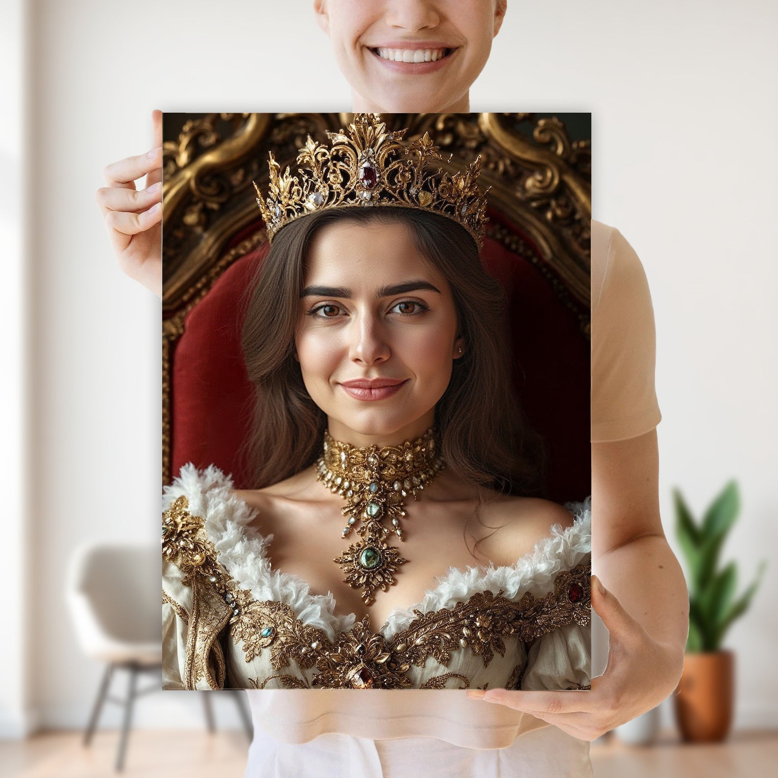 Portret królowej - obraz na płótnie z Twojego zdjęcia