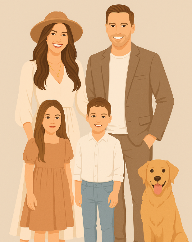 subtelny portret line art ze zdjęcia