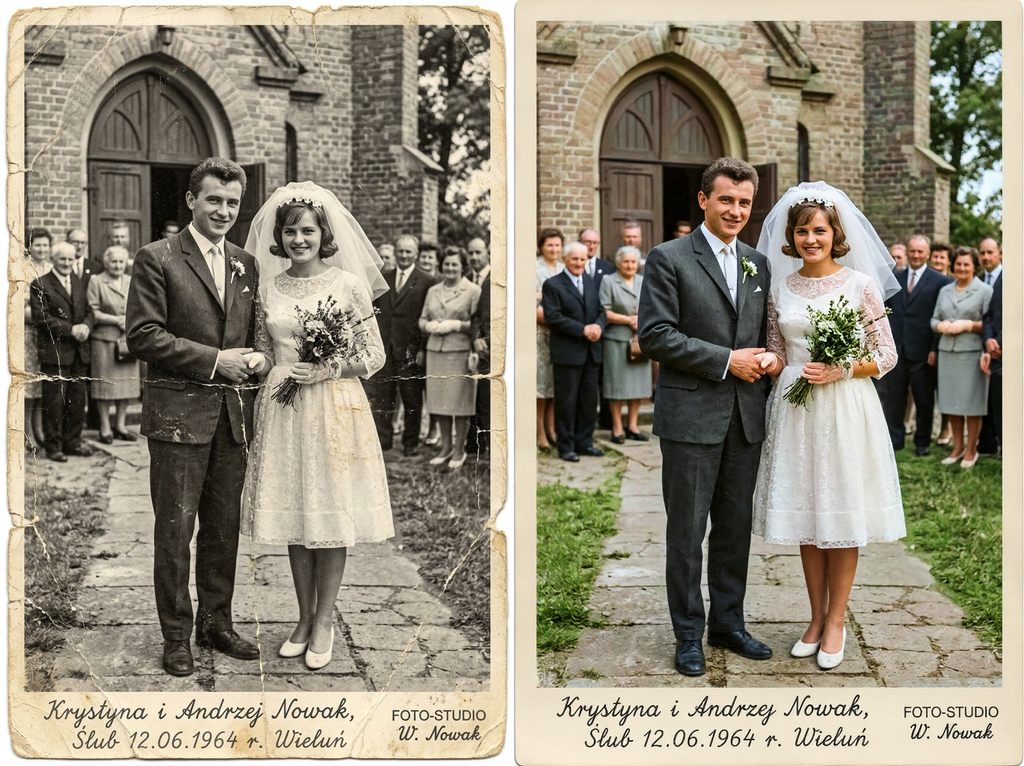 Retusz starych zdjęć - Prezent dla Dziadków, Rodziców