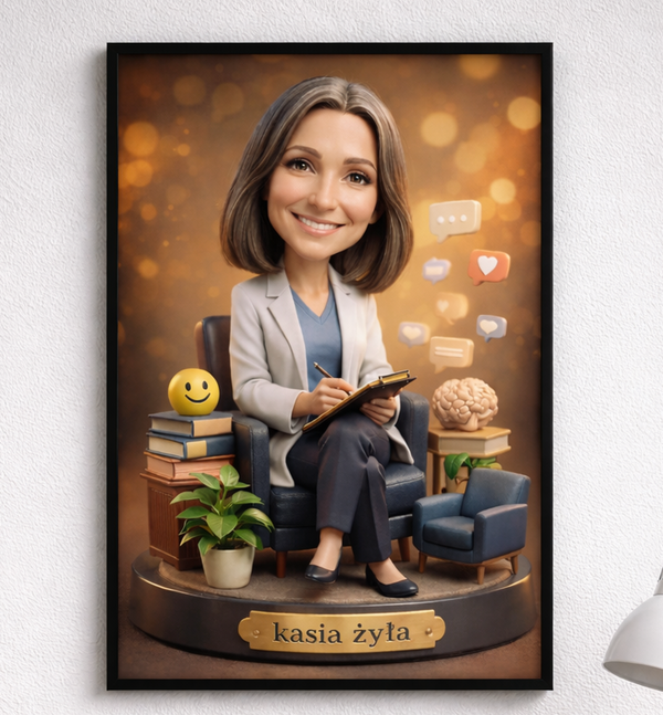 Obraz ze zdjęcia karykatura dla niej. Psycholog
